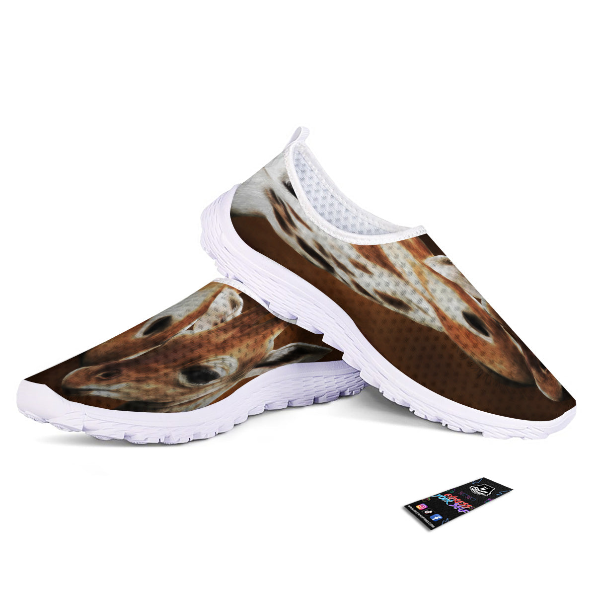 Giraffe Brown Print Nurse Shoes-grizzshop