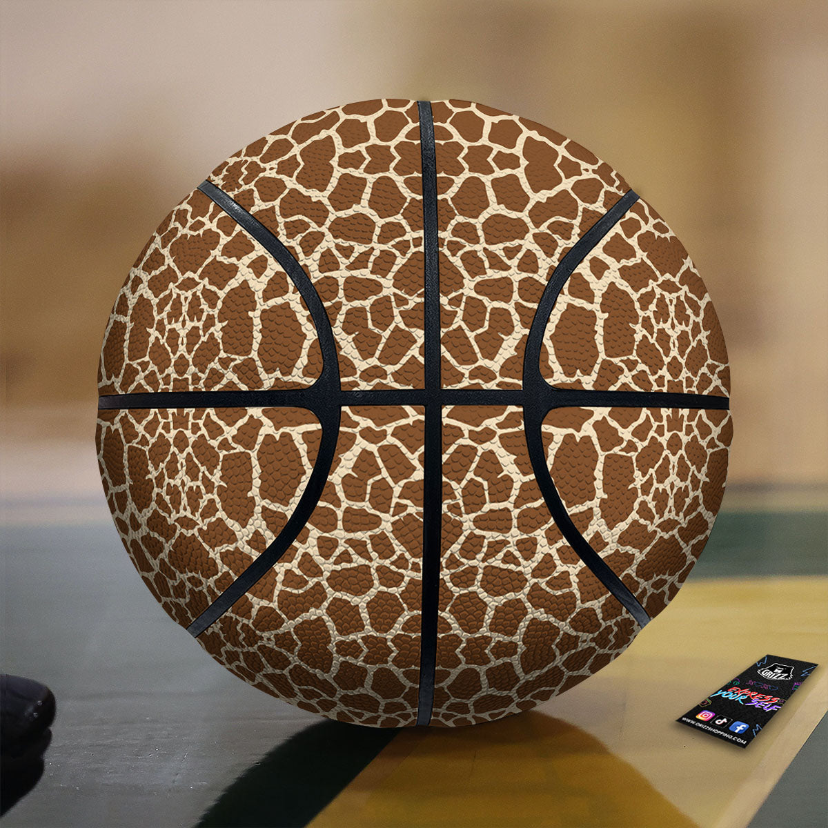 Giraffe Brown Print Pattern Basketball-grizzshop