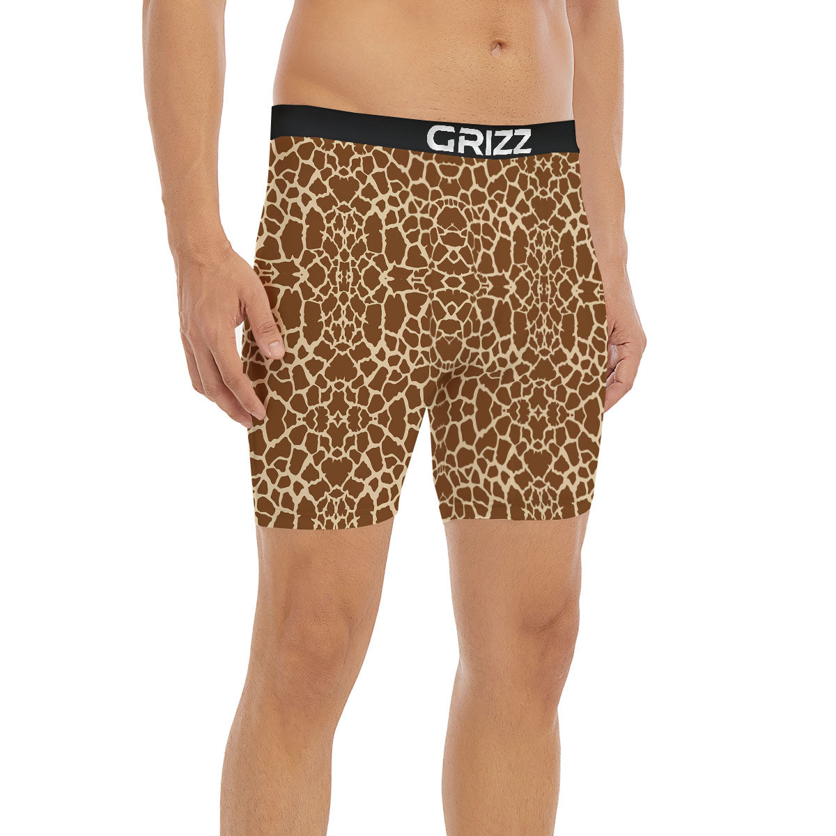 Giraffe Brown Print Pattern Boxer Briefs-grizzshop