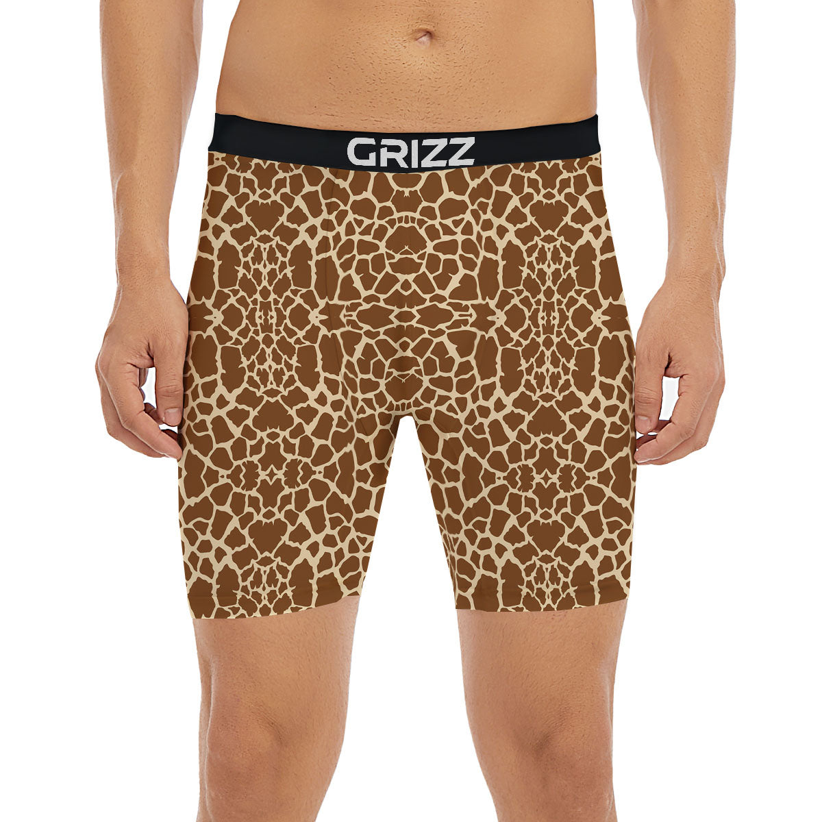 Giraffe Brown Print Pattern Boxer Briefs-grizzshop