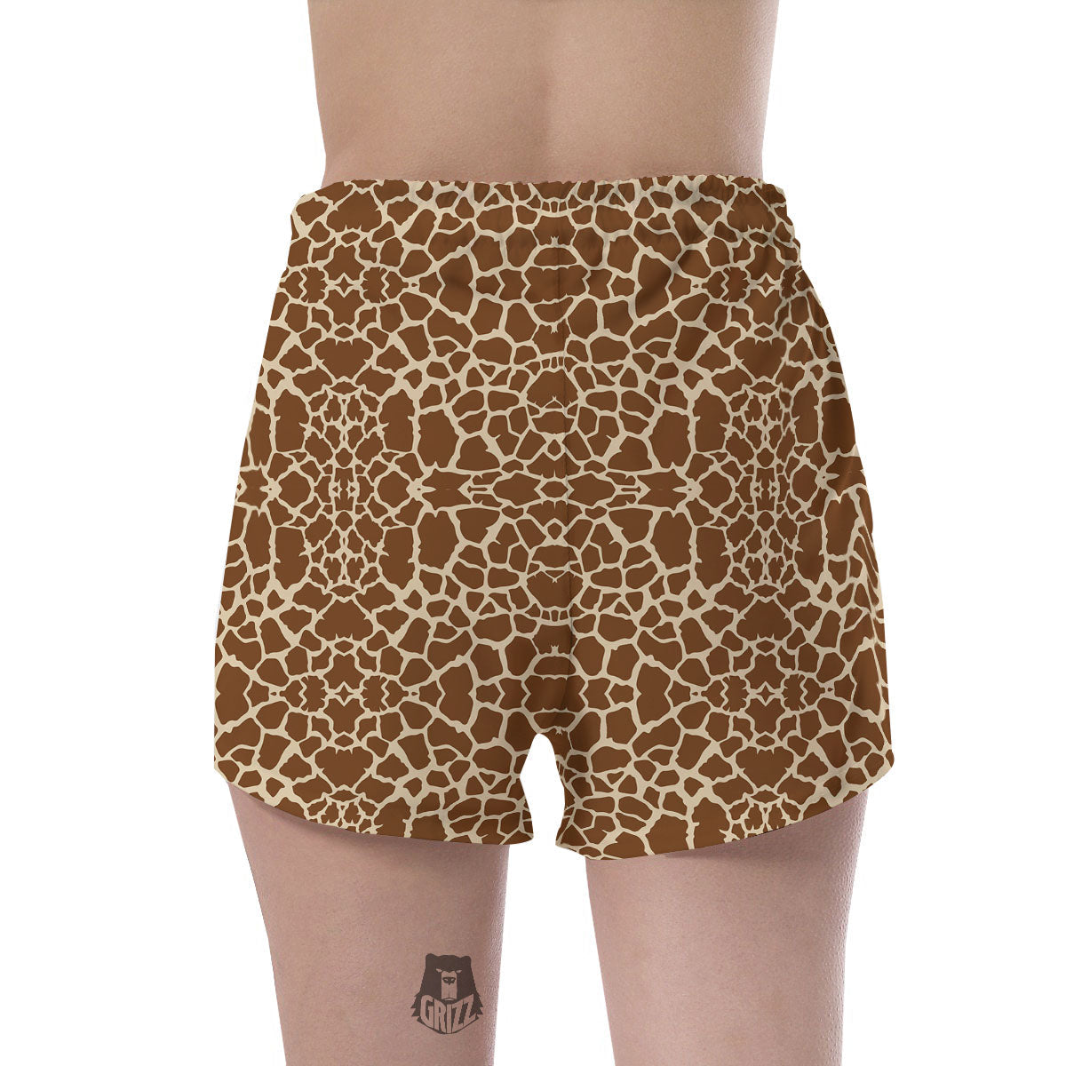 Giraffe Brown Print Pattern Women's Shorts-grizzshop