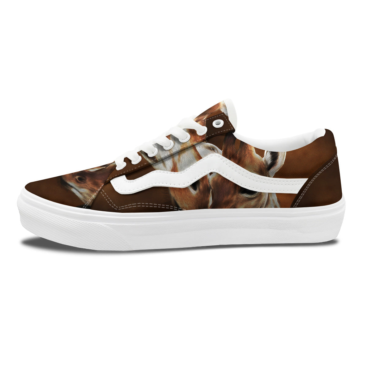 Giraffe Brown Print Skate Shoes-grizzshop
