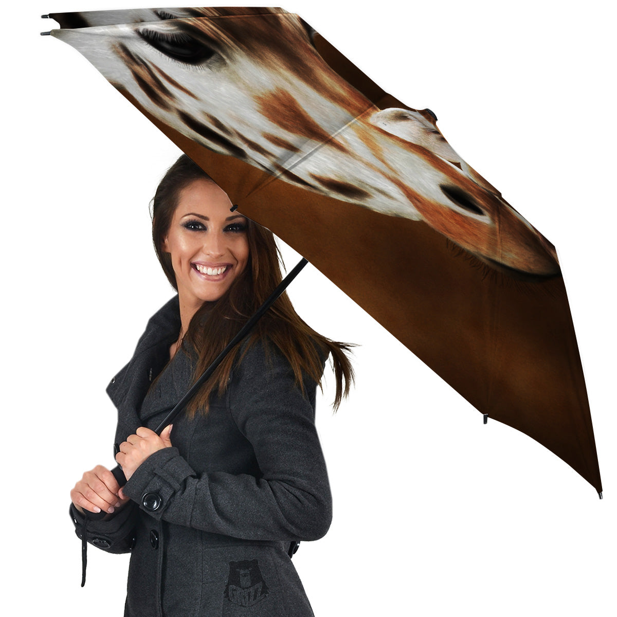 Giraffe Brown Print Umbrella-grizzshop