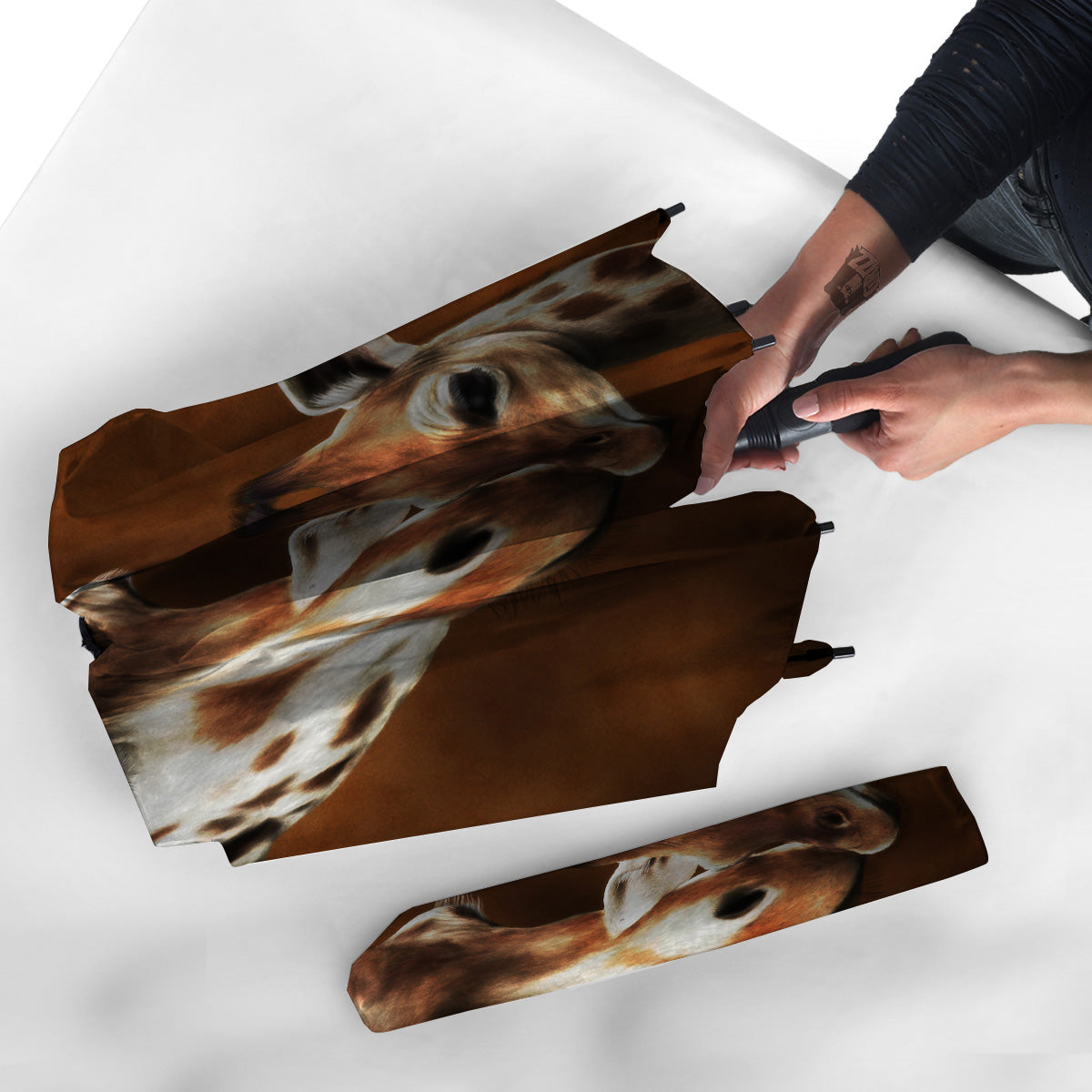 Giraffe Brown Print Umbrella-grizzshop