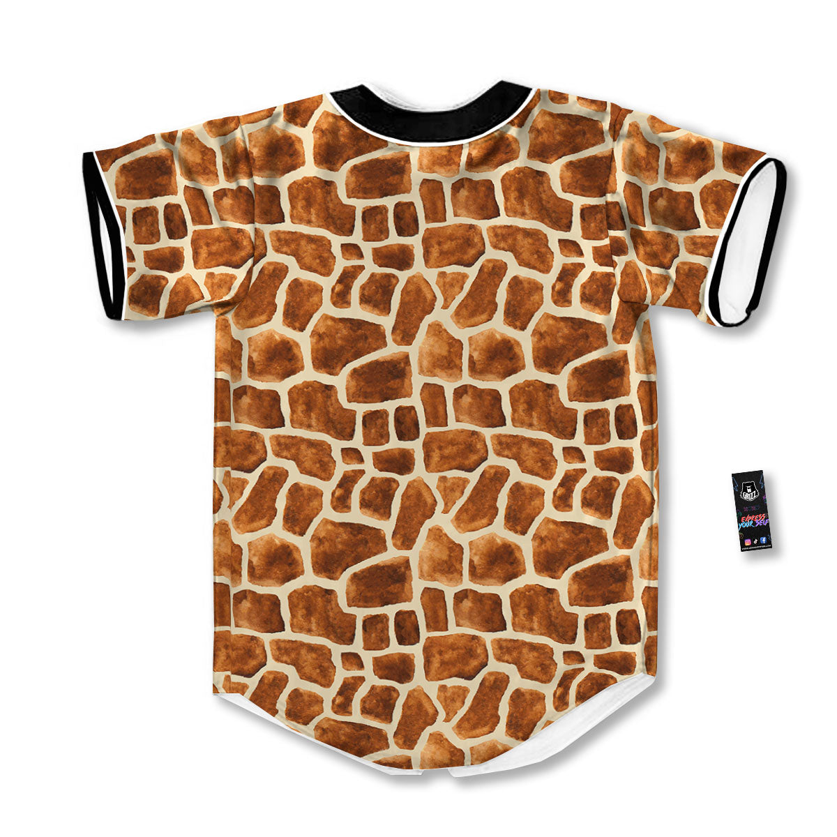 Giraffe Brown Watercolor Print Pattern Baseball Jersey-grizzshop
