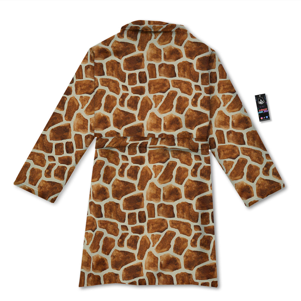 Giraffe Brown Watercolor Print Pattern Bathrobe-grizzshop