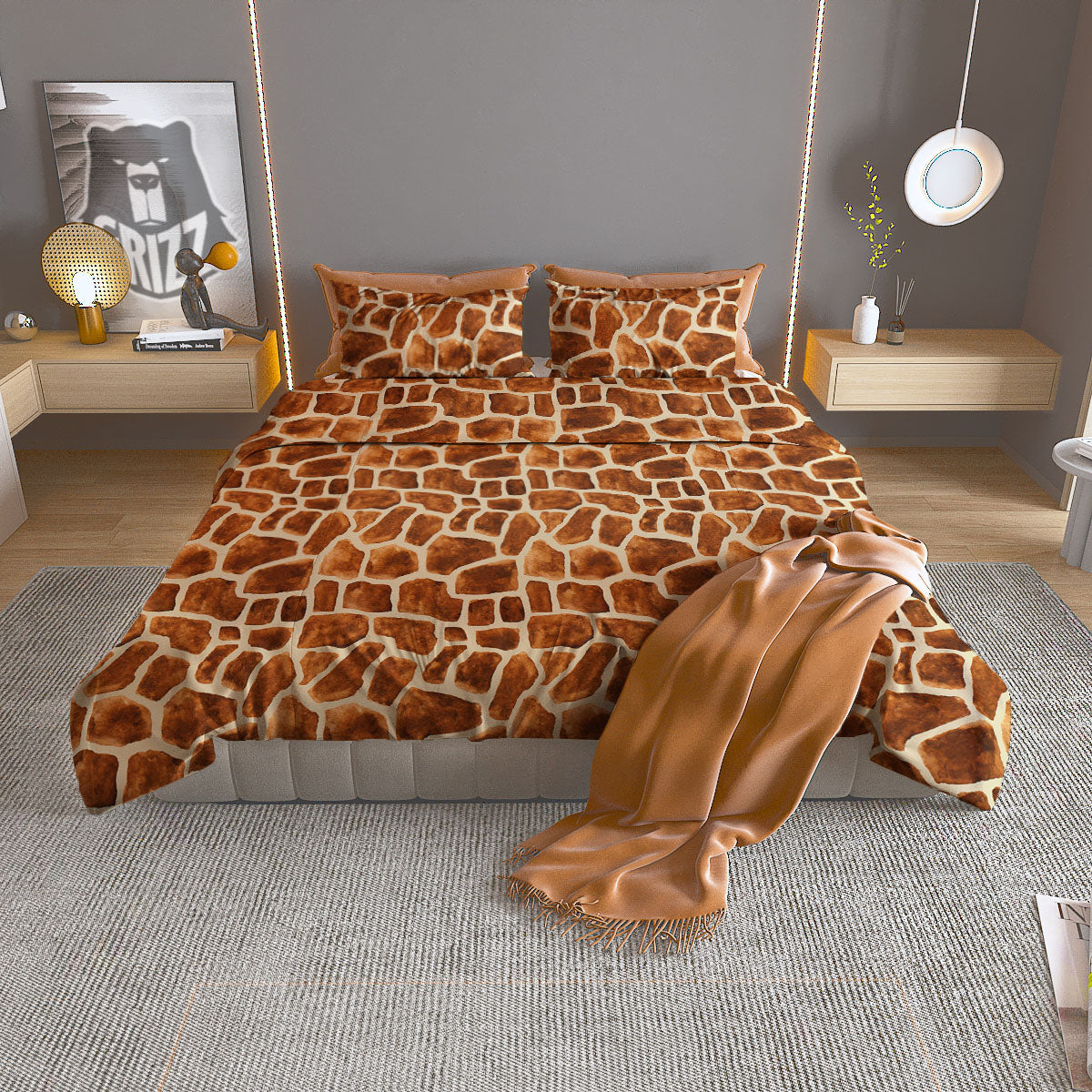 Galaxy Space Dark Green Print Duvet Cover Bedding Set