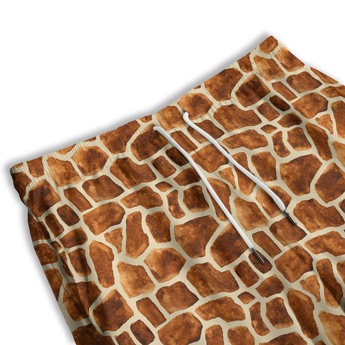 Giraffe Brown Watercolor Print Pattern Men's Athletic Shorts
