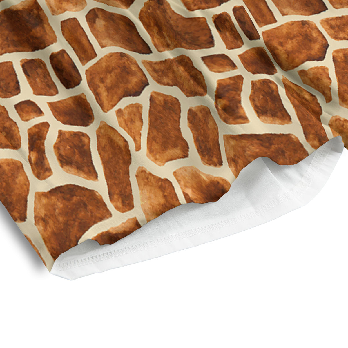 Giraffe Brown Watercolor Print Pattern Men's Athletic Shorts