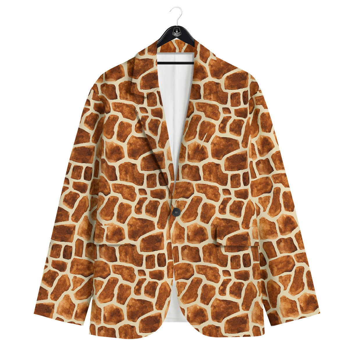 Giraffe Brown Watercolor Print Pattern Men's Sport Coat-grizzshop