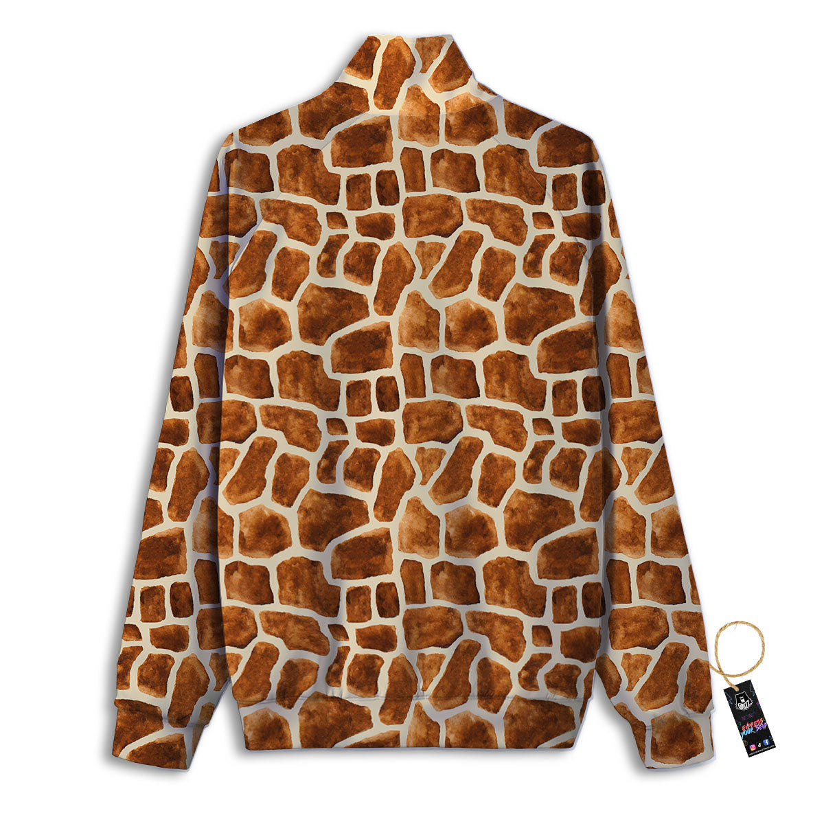 Giraffe Brown Watercolor Print Pattern Track Jacket-grizzshop
