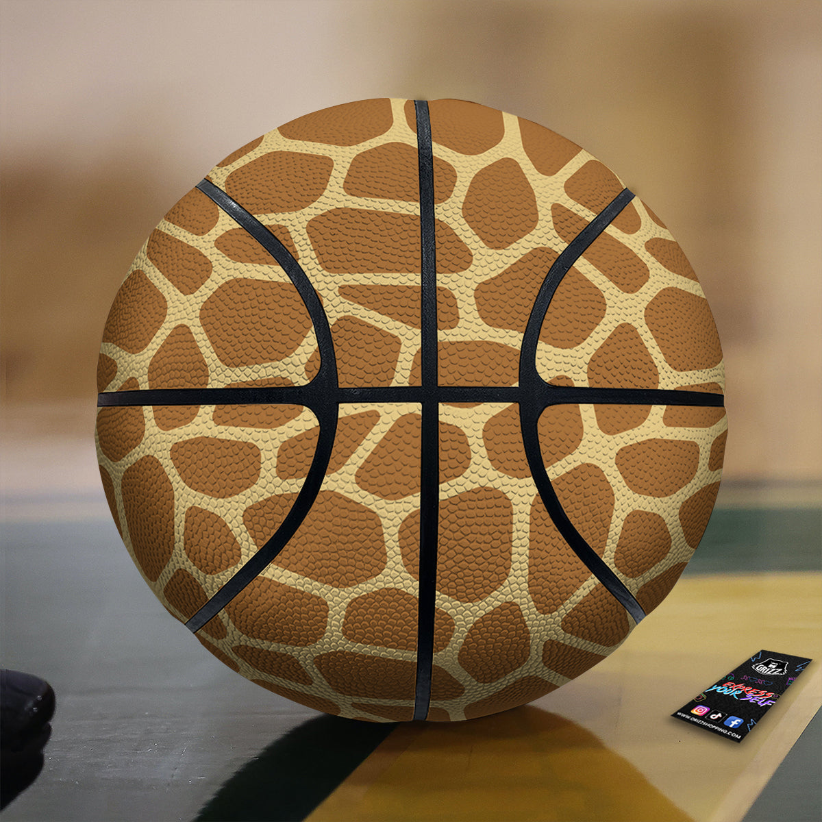 Giraffe Brown Yellow Print Pattern Basketball