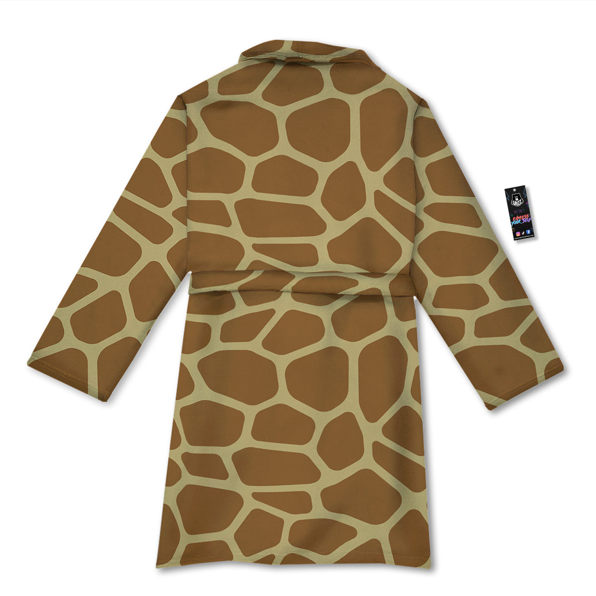 Giraffe Brown Yellow Print Pattern Bathrobe-grizzshop