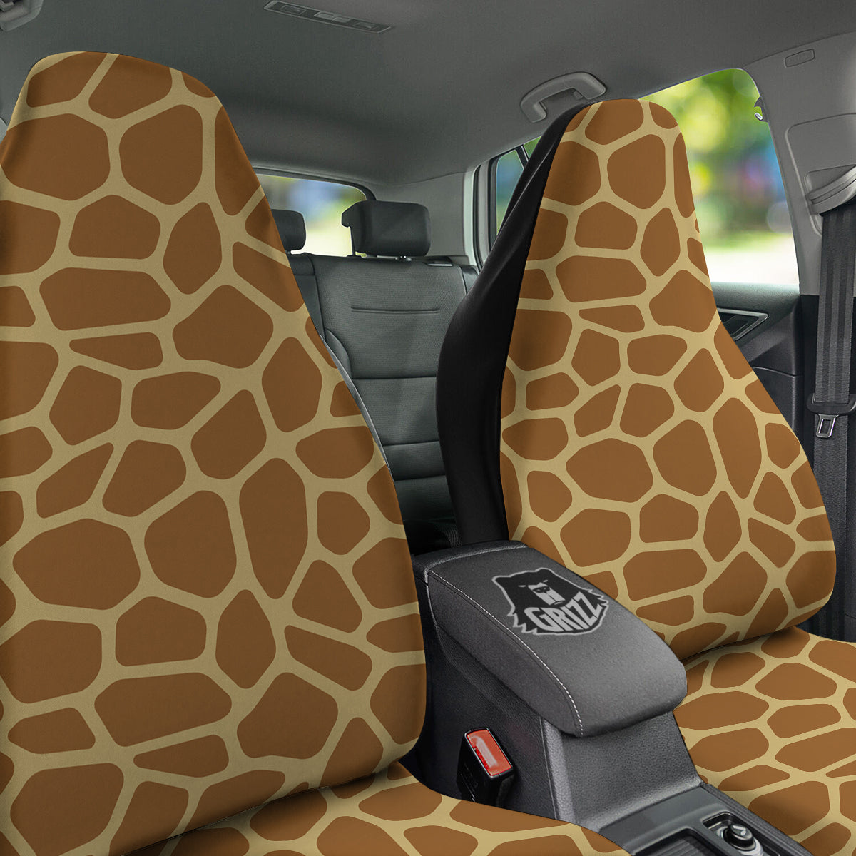 Giraffe Brown Yellow Print Pattern Car Seat Covers-grizzshop