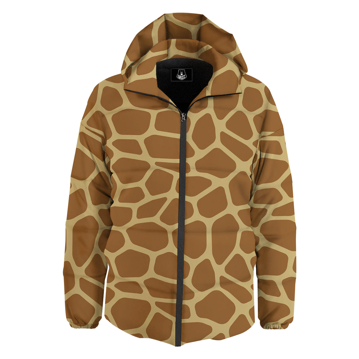 Giraffe Brown Yellow Print Pattern Down Jacket-grizzshop