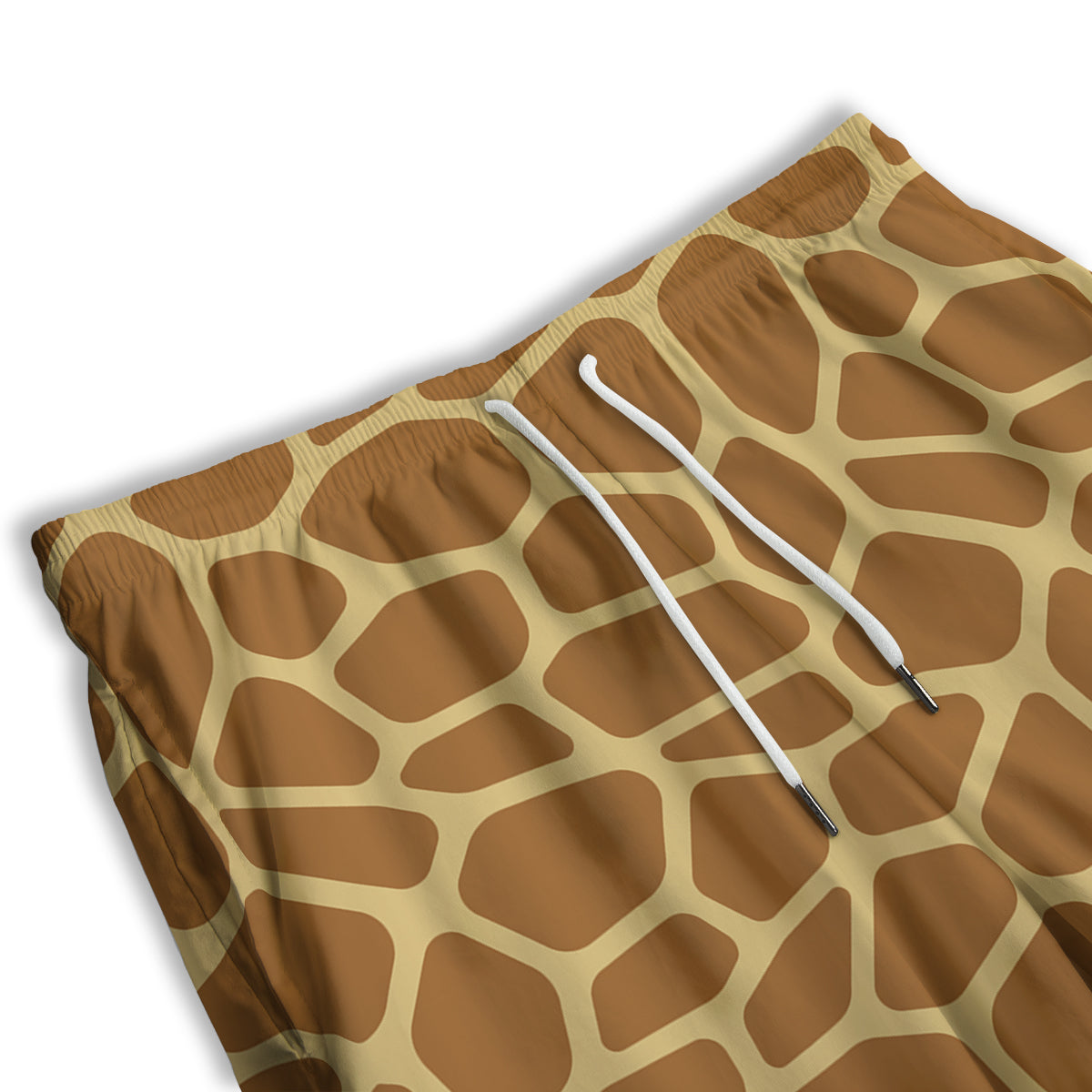 Giraffe Brown Yellow Print Pattern Men's Athletic Shorts