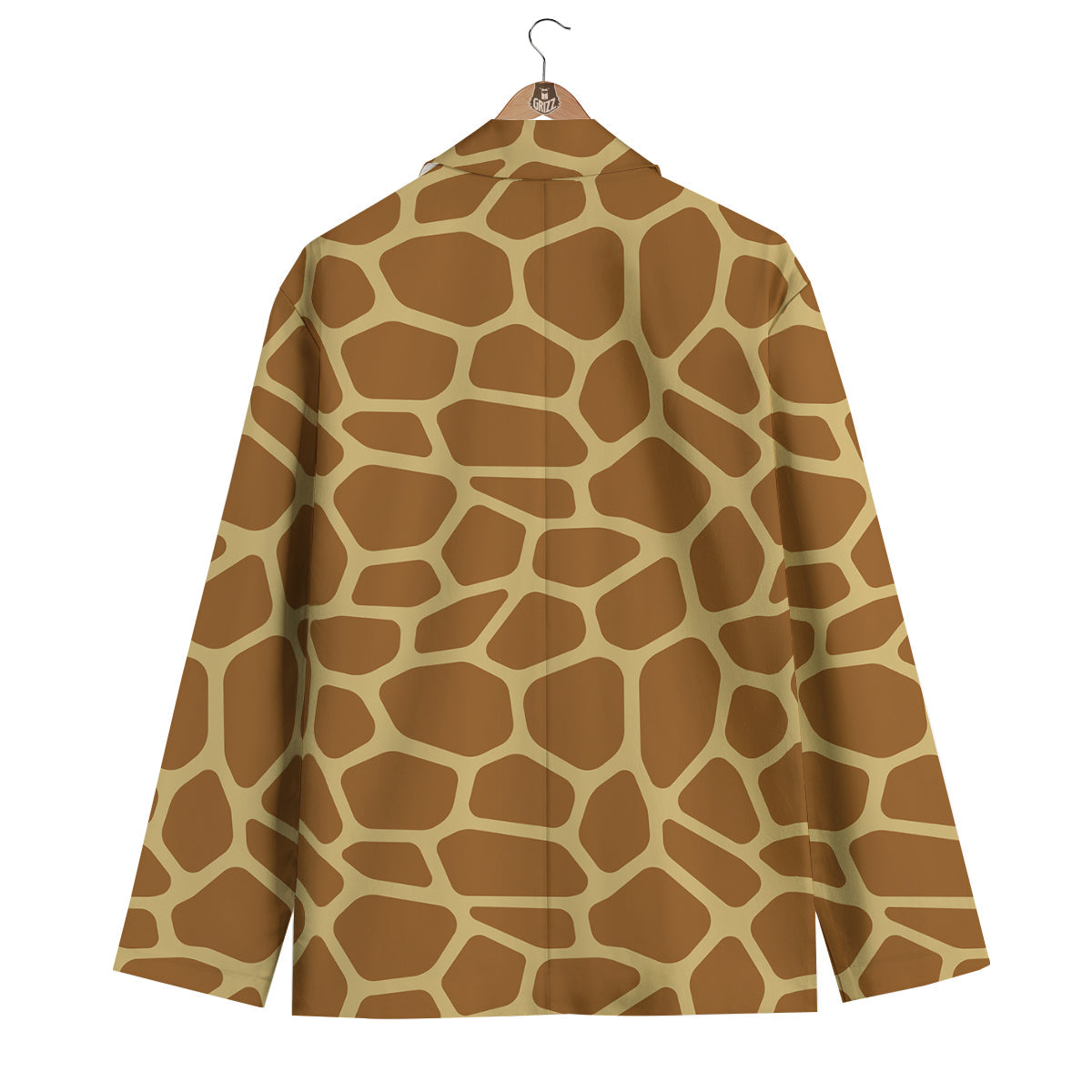 Giraffe Brown Yellow Print Pattern Men's Blazer-grizzshop