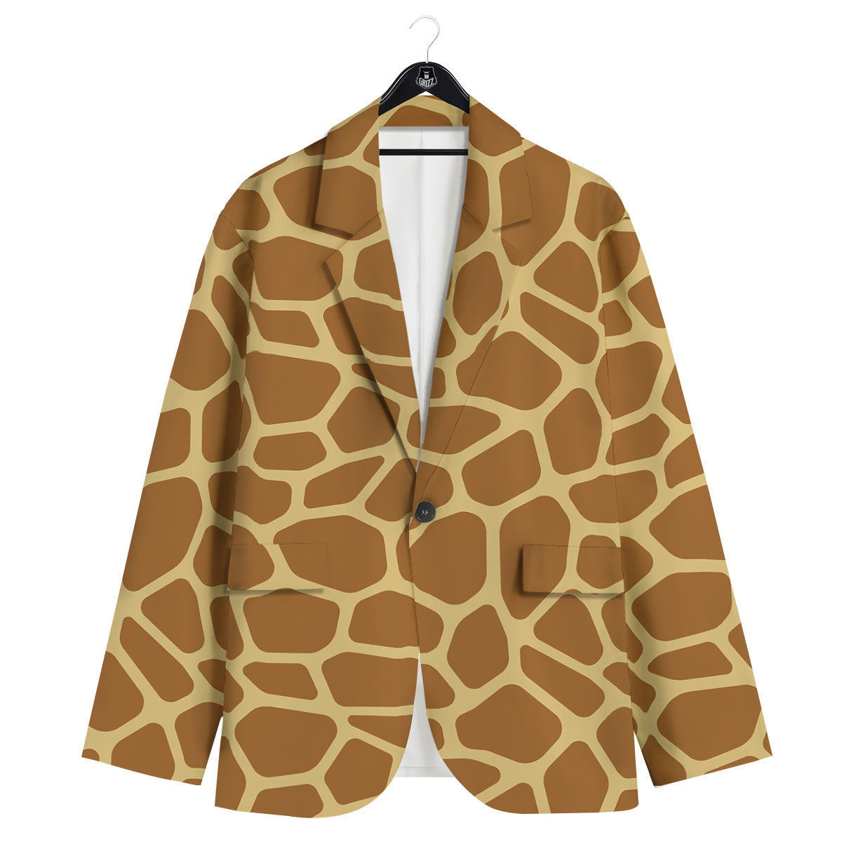 Giraffe Brown Yellow Print Pattern Men's Sport Coat-grizzshop
