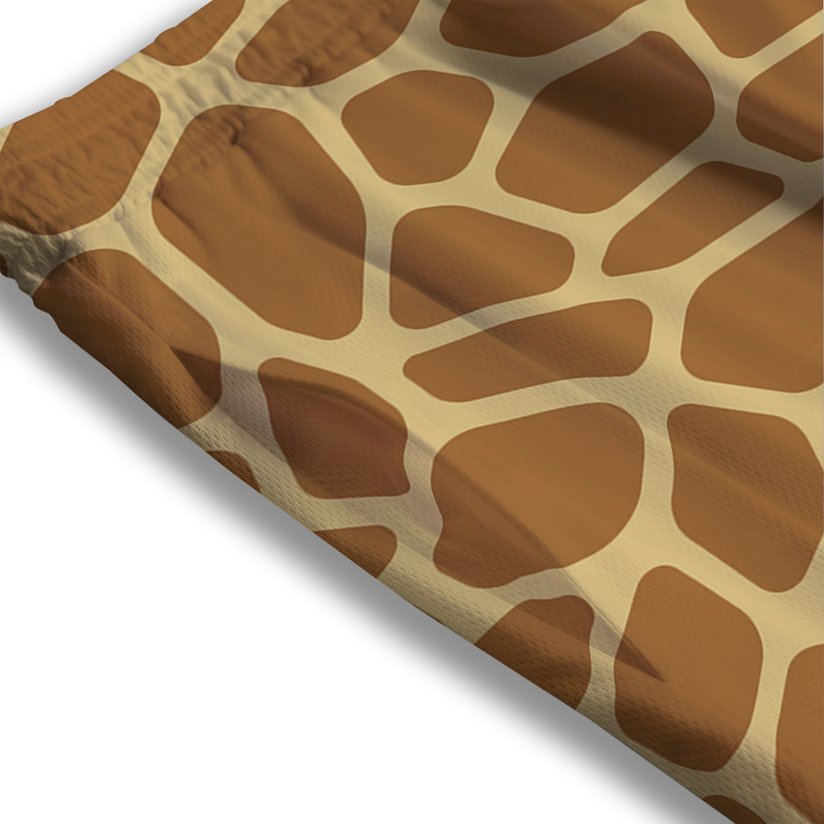 Giraffe Brown Yellow Print Pattern Mesh Shorts