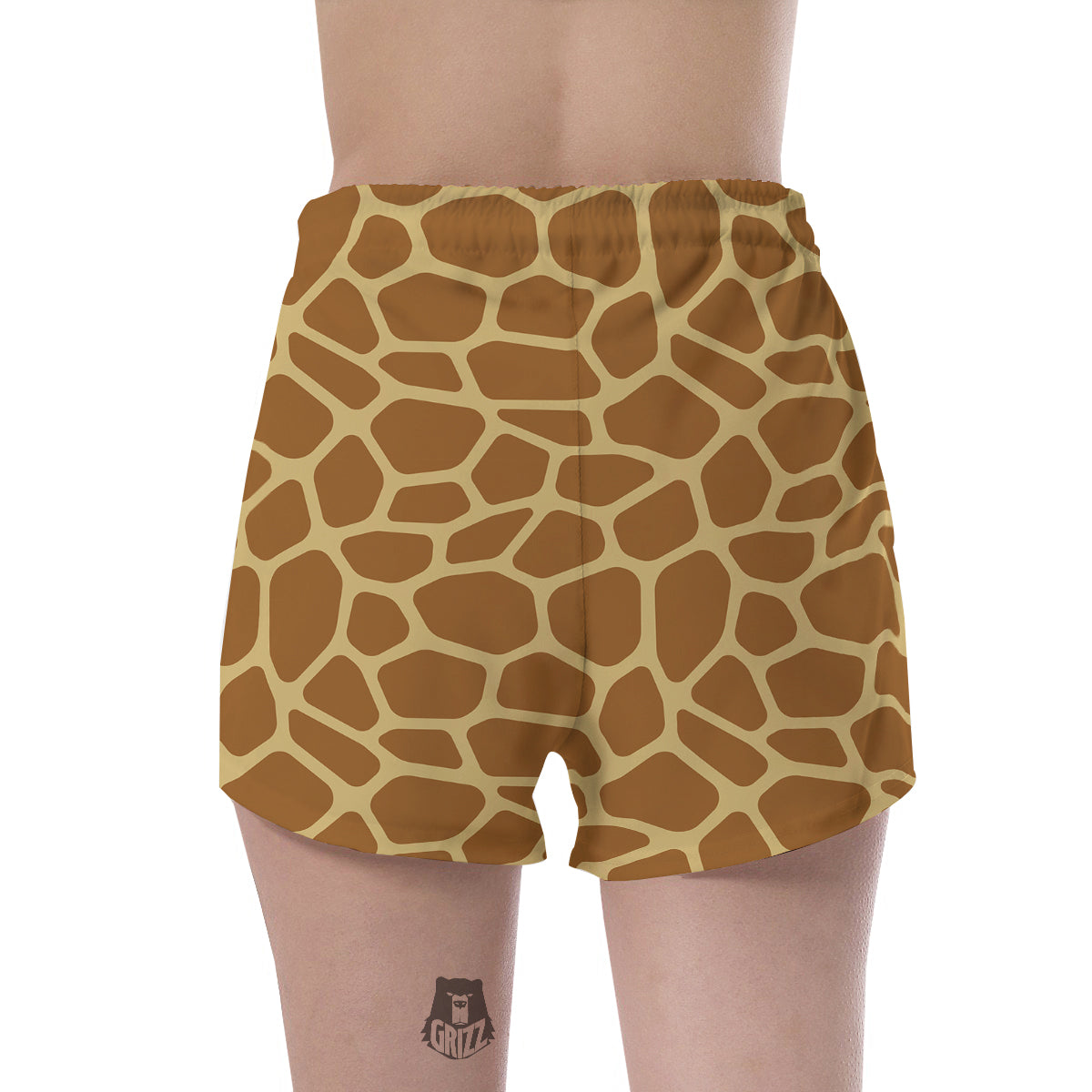 Giraffe Brown Yellow Print Pattern Women's Shorts-grizzshop