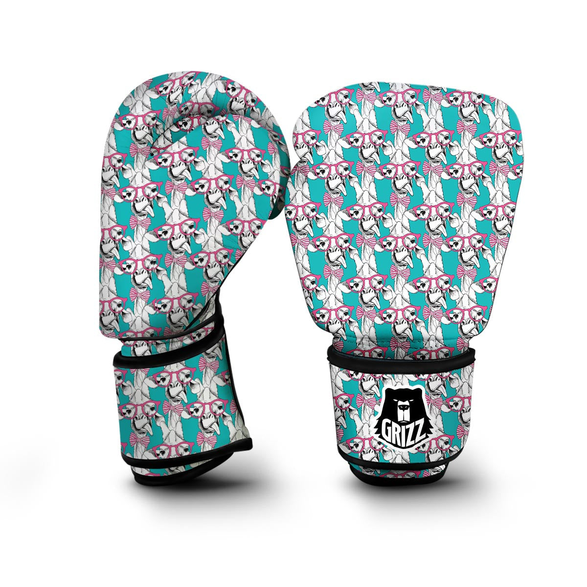 Giraffe Cartoon Pattern Print Boxing Gloves-grizzshop
