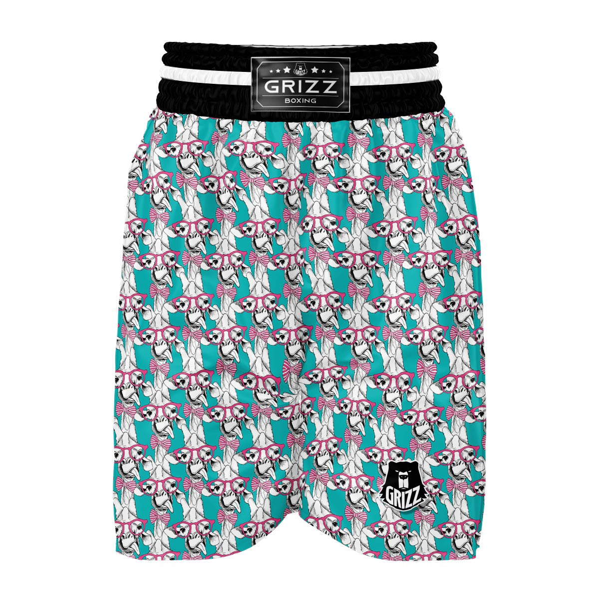 Giraffe Cartoon Pattern Print Boxing Shorts-grizzshop