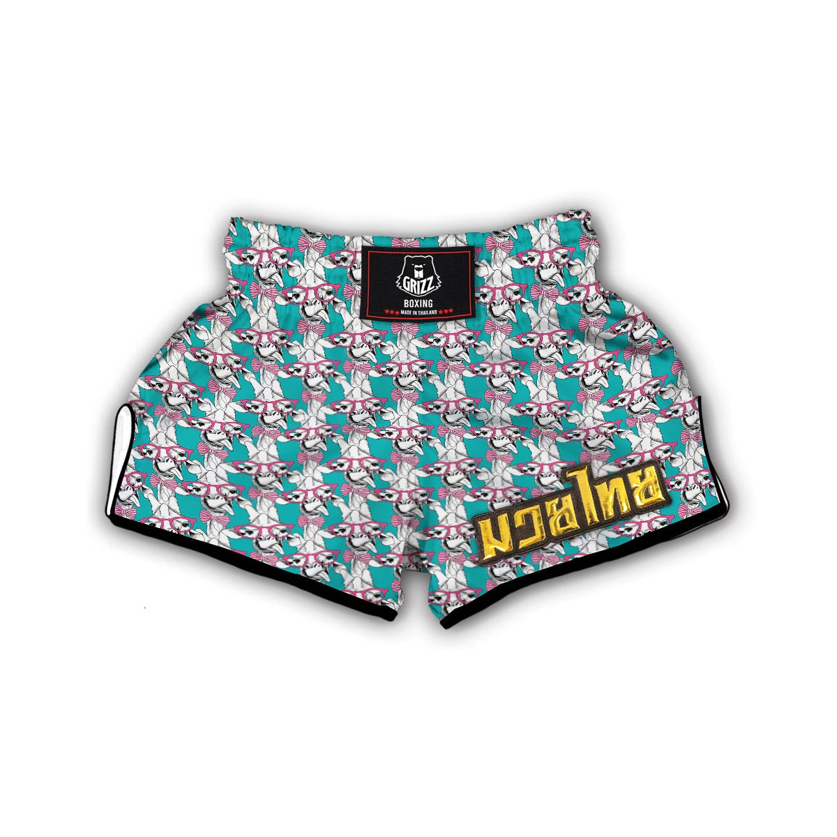 Giraffe Cartoon Pattern Print Muay Thai Boxing Shorts-grizzshop