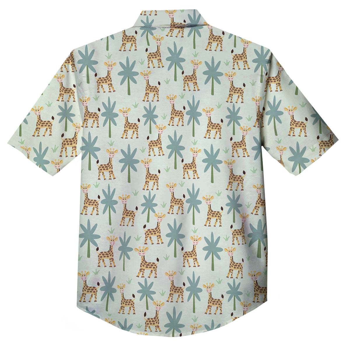 Giraffe Cartoon Print Pattern Button Up Shirt-grizzshop