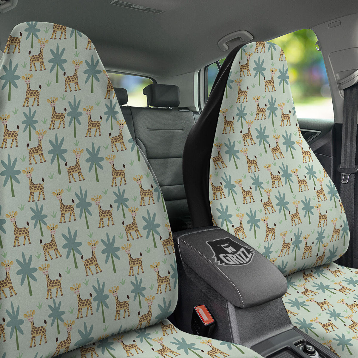Giraffe Cartoon Print Pattern Car Seat Covers-grizzshop