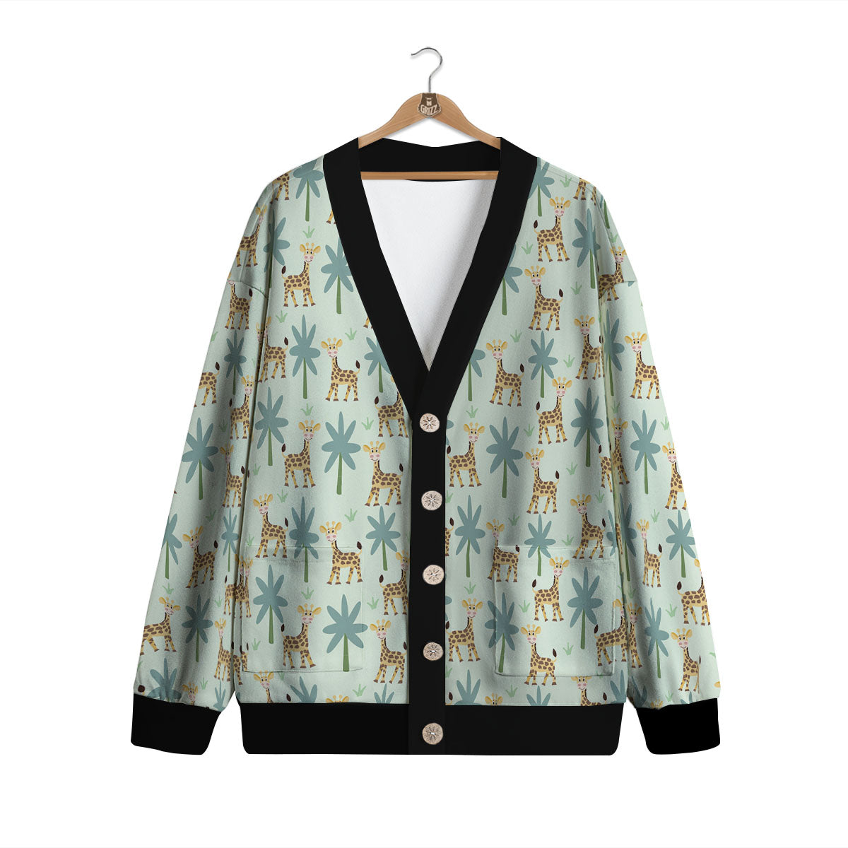 Giraffe Cartoon Print Pattern Cardigan-grizzshop