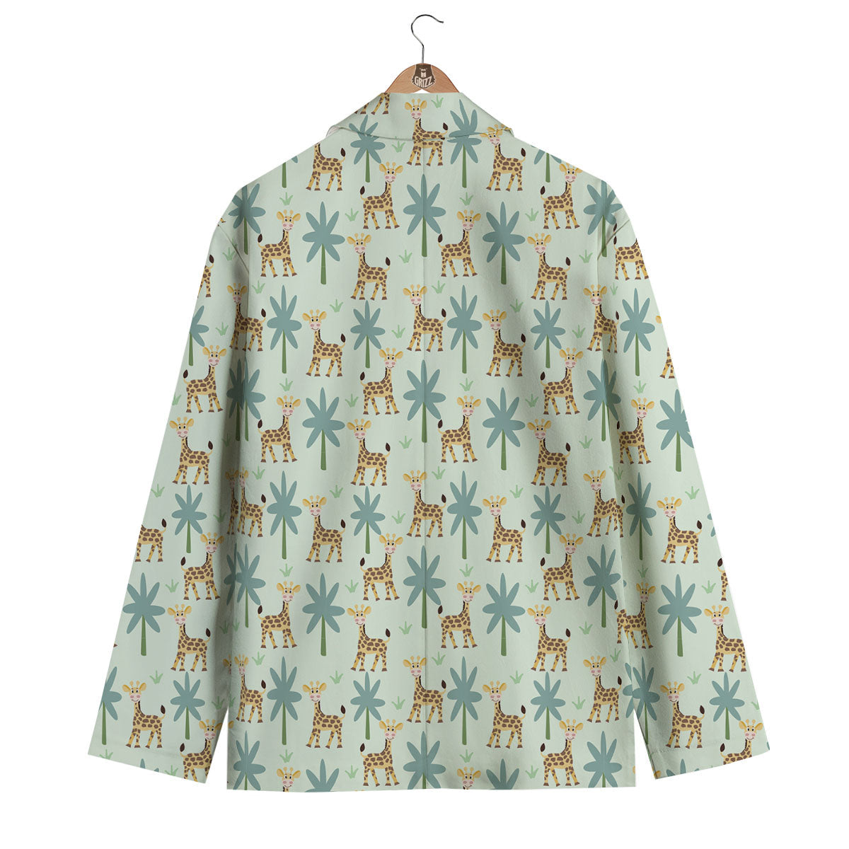 Giraffe Cartoon Print Pattern Men's Blazer-grizzshop