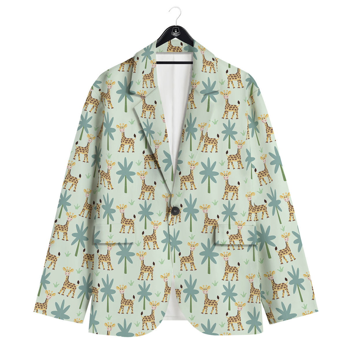 Giraffe Cartoon Print Pattern Men's Sport Coat-grizzshop