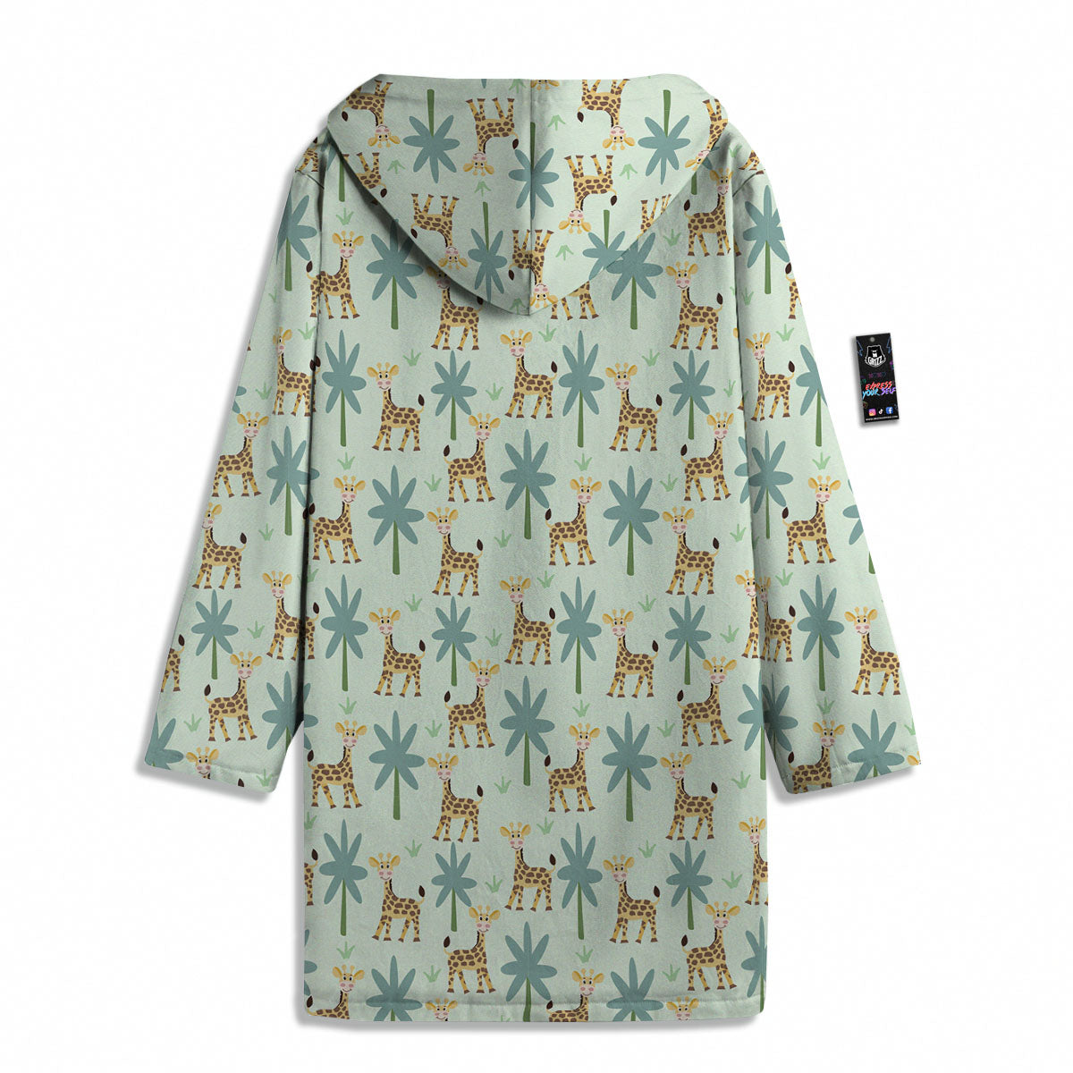 Giraffe Cartoon Print Pattern Men's Windbreaker Jacket-grizzshop
