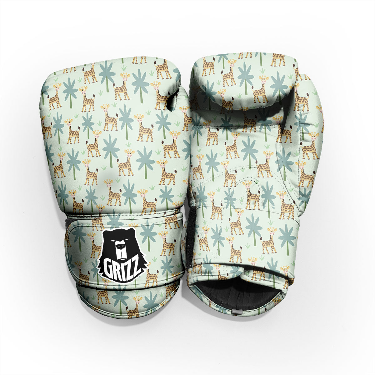 Giraffe Cartoon Print Pattern Pro Boxing Glove