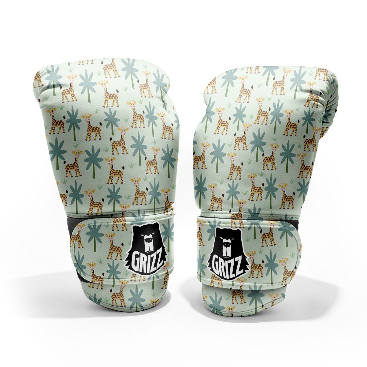 Giraffe Cartoon Print Pattern Pro Boxing Glove