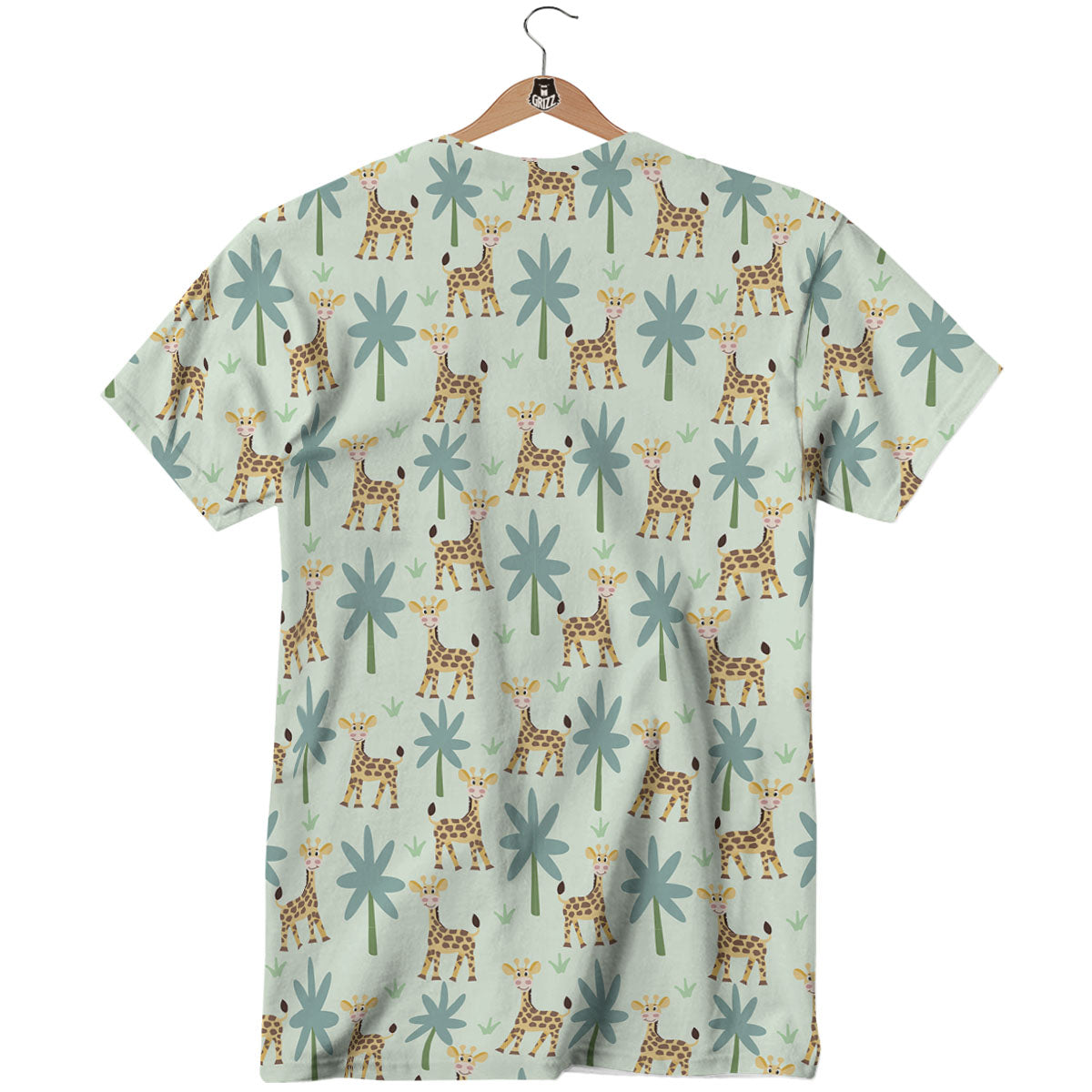 Giraffe Cartoon Print Pattern T-Shirt-grizzshop