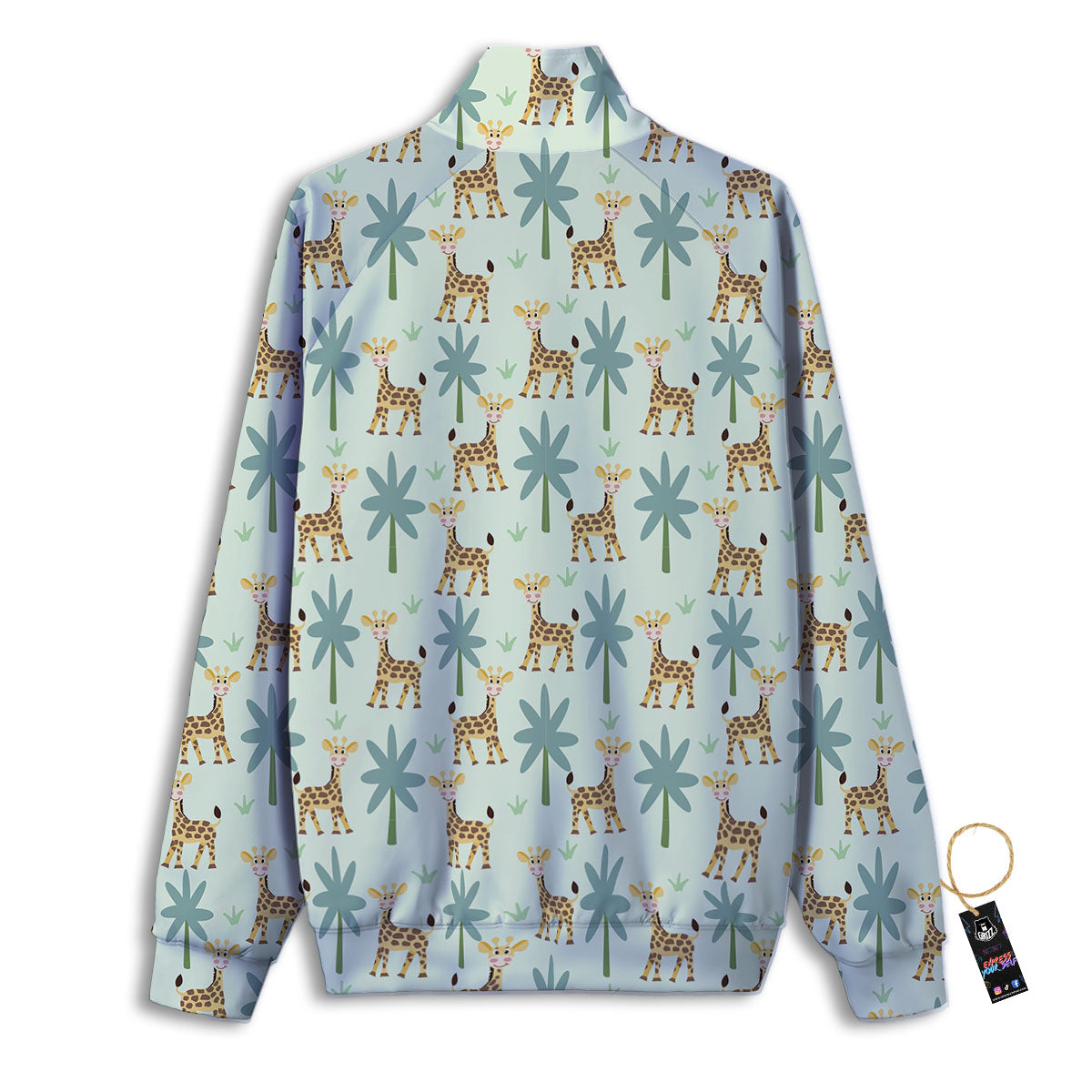 Giraffe Cartoon Print Pattern Track Jacket-grizzshop
