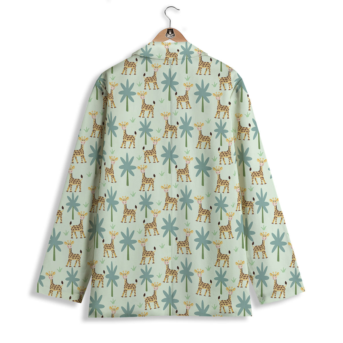 Giraffe Cartoon Print Pattern Women's Blazer-grizzshop