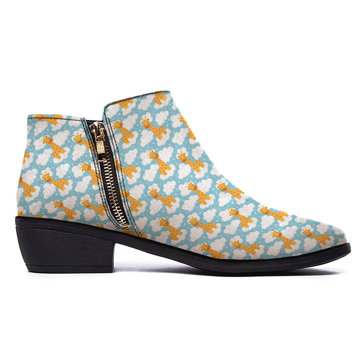 Giraffe Cute Cartoon Print Pattern Ankle Boots-grizzshop