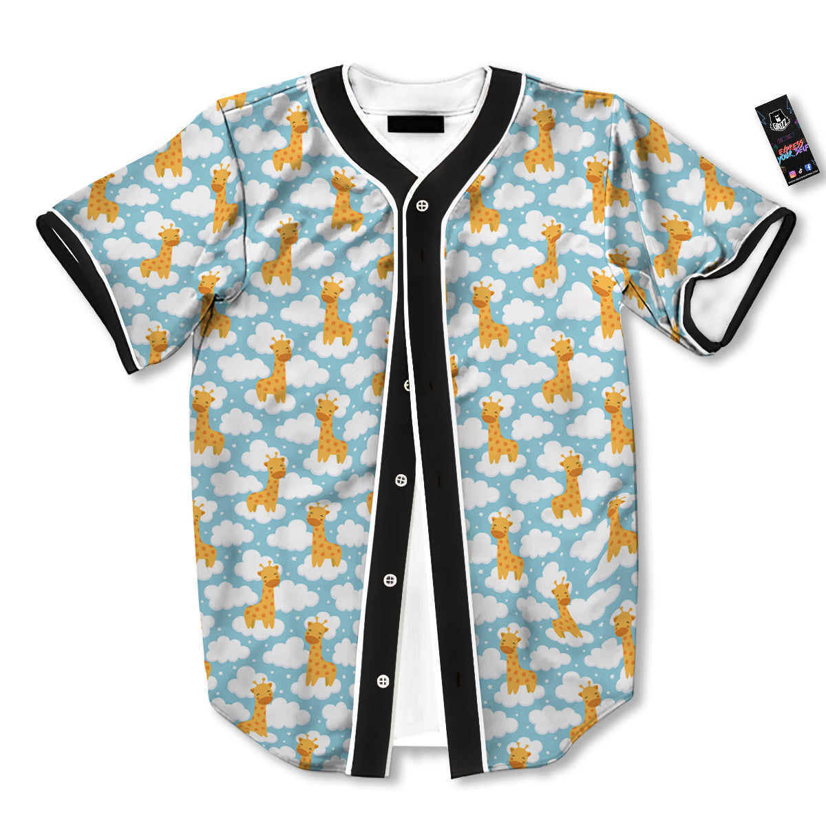 Giraffe Cute Cartoon Print Pattern Baseball Jersey-grizzshop