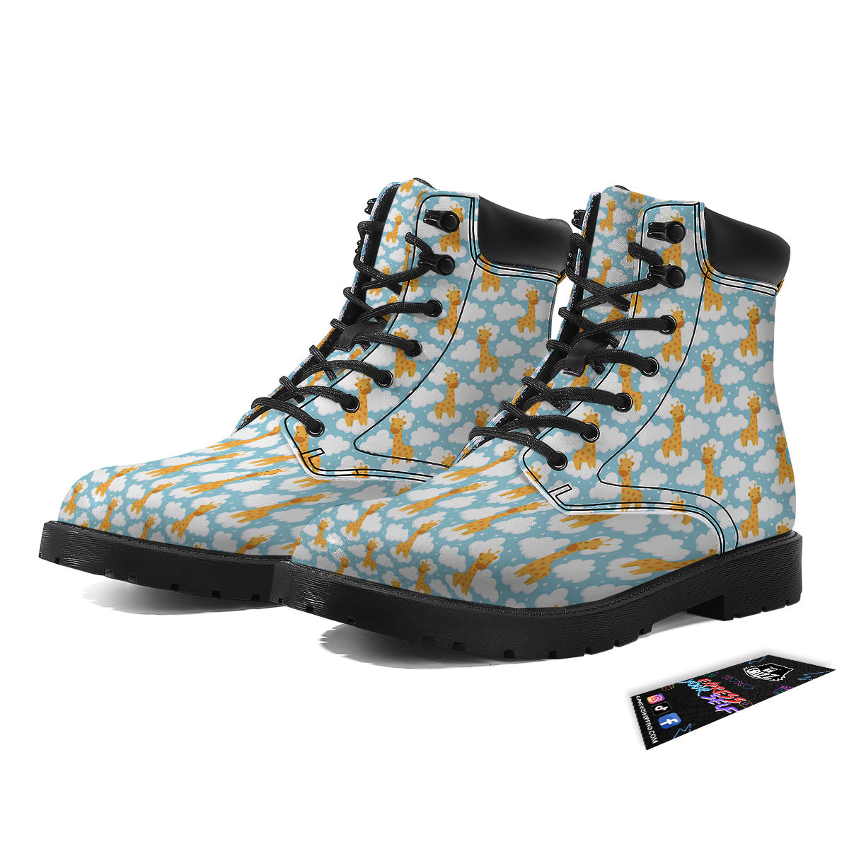Giraffe Cute Cartoon Print Pattern Boots-grizzshop