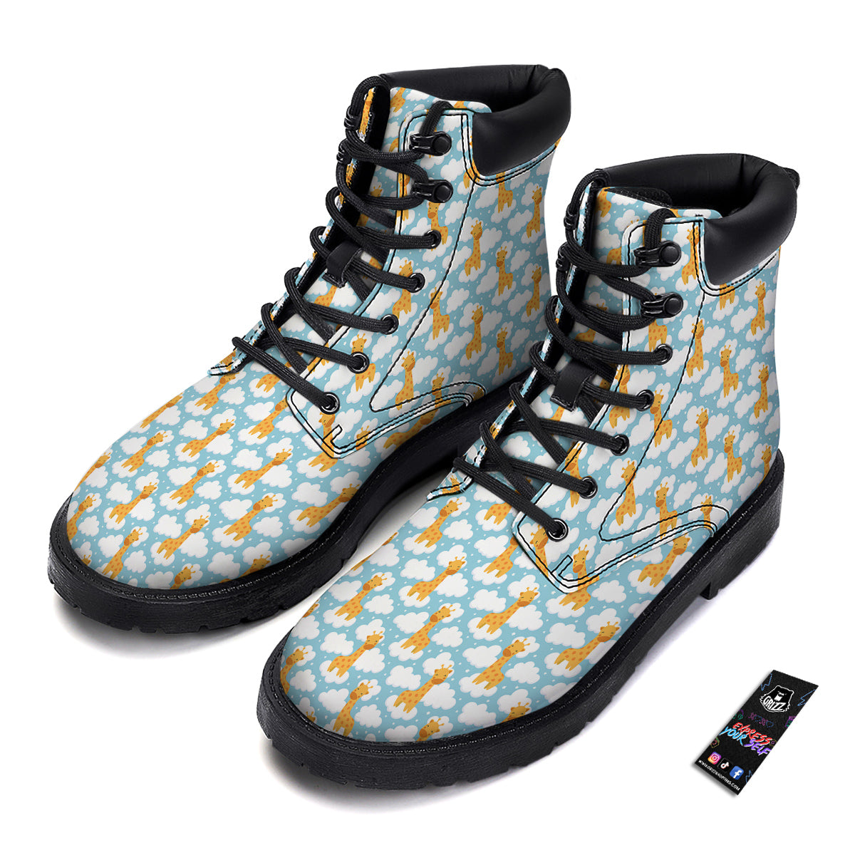 Giraffe Cute Cartoon Print Pattern Boots-grizzshop