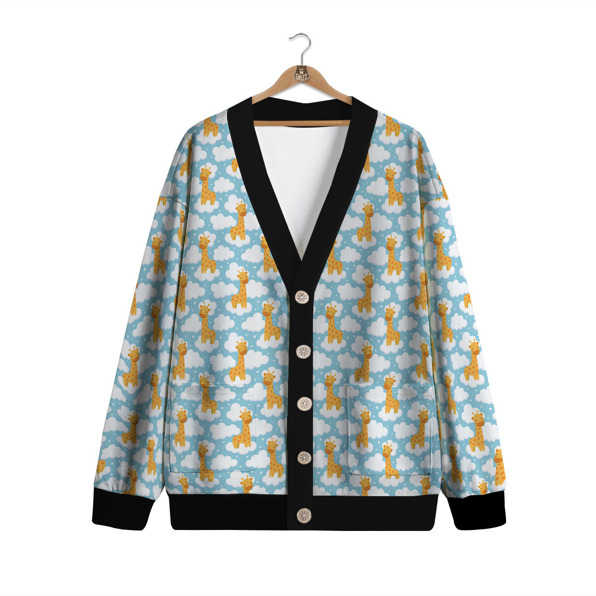 Giraffe Cute Cartoon Print Pattern Cardigan-grizzshop