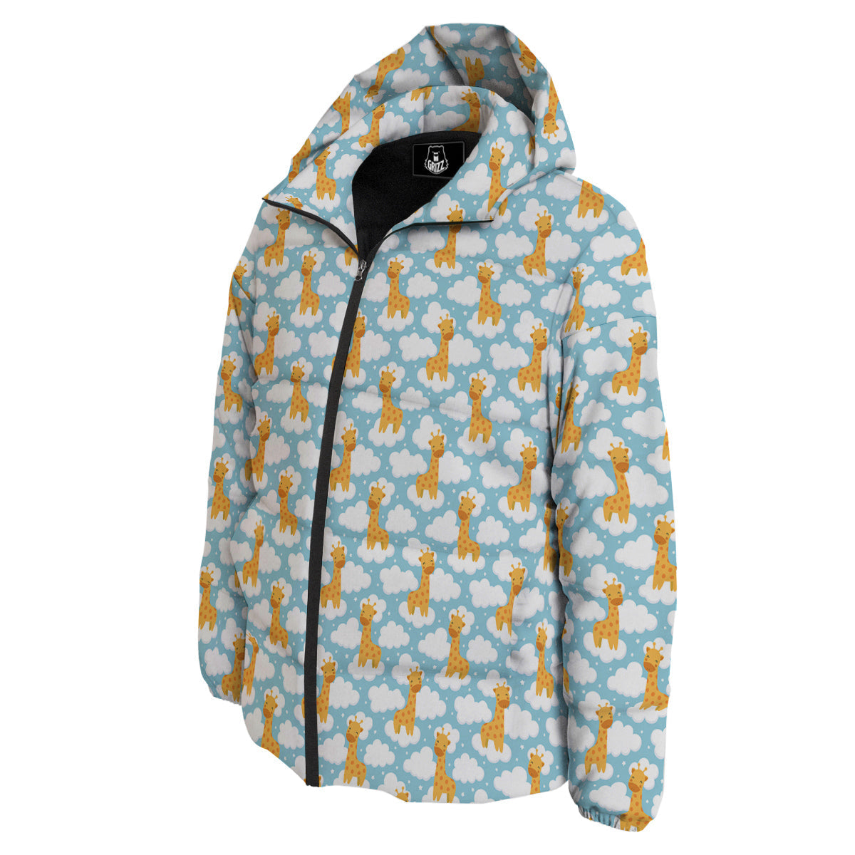Giraffe Cute Cartoon Print Pattern Down Jacket-grizzshop