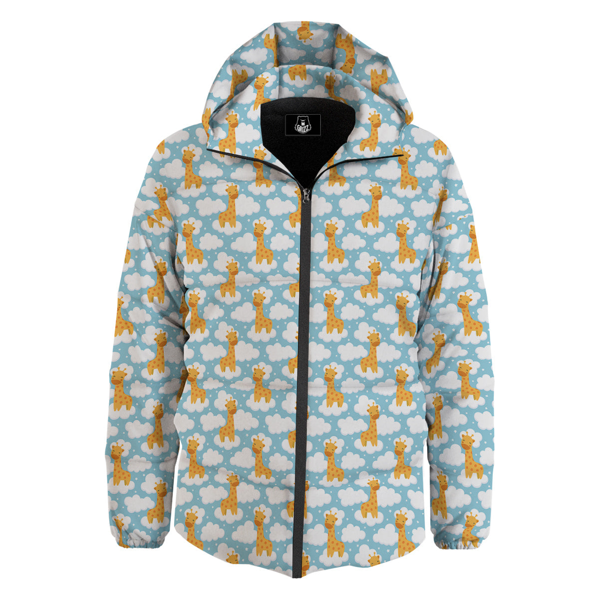 Giraffe Cute Cartoon Print Pattern Down Jacket-grizzshop