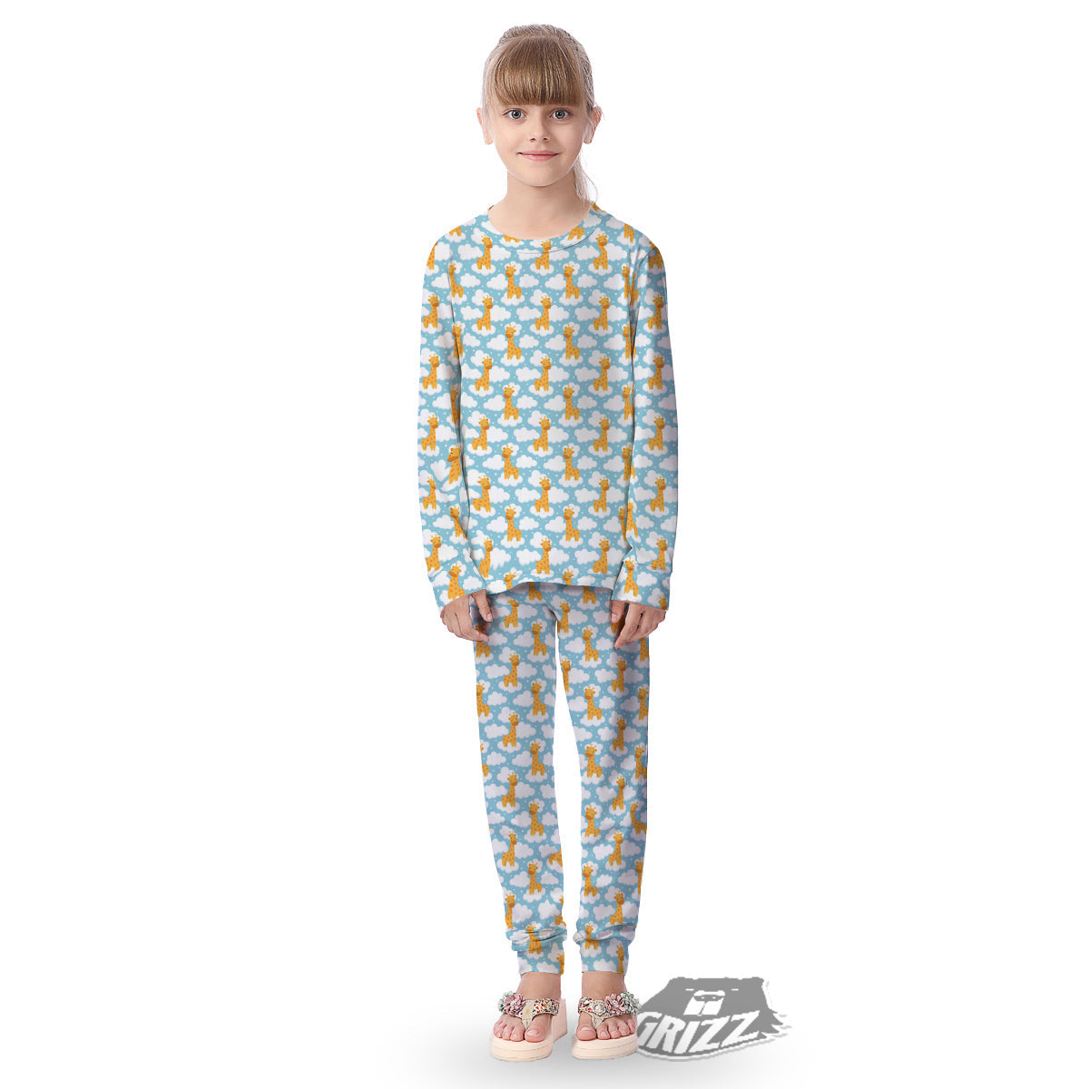 Giraffe Cute Cartoon Print Pattern Kid's Pajamas-grizzshop