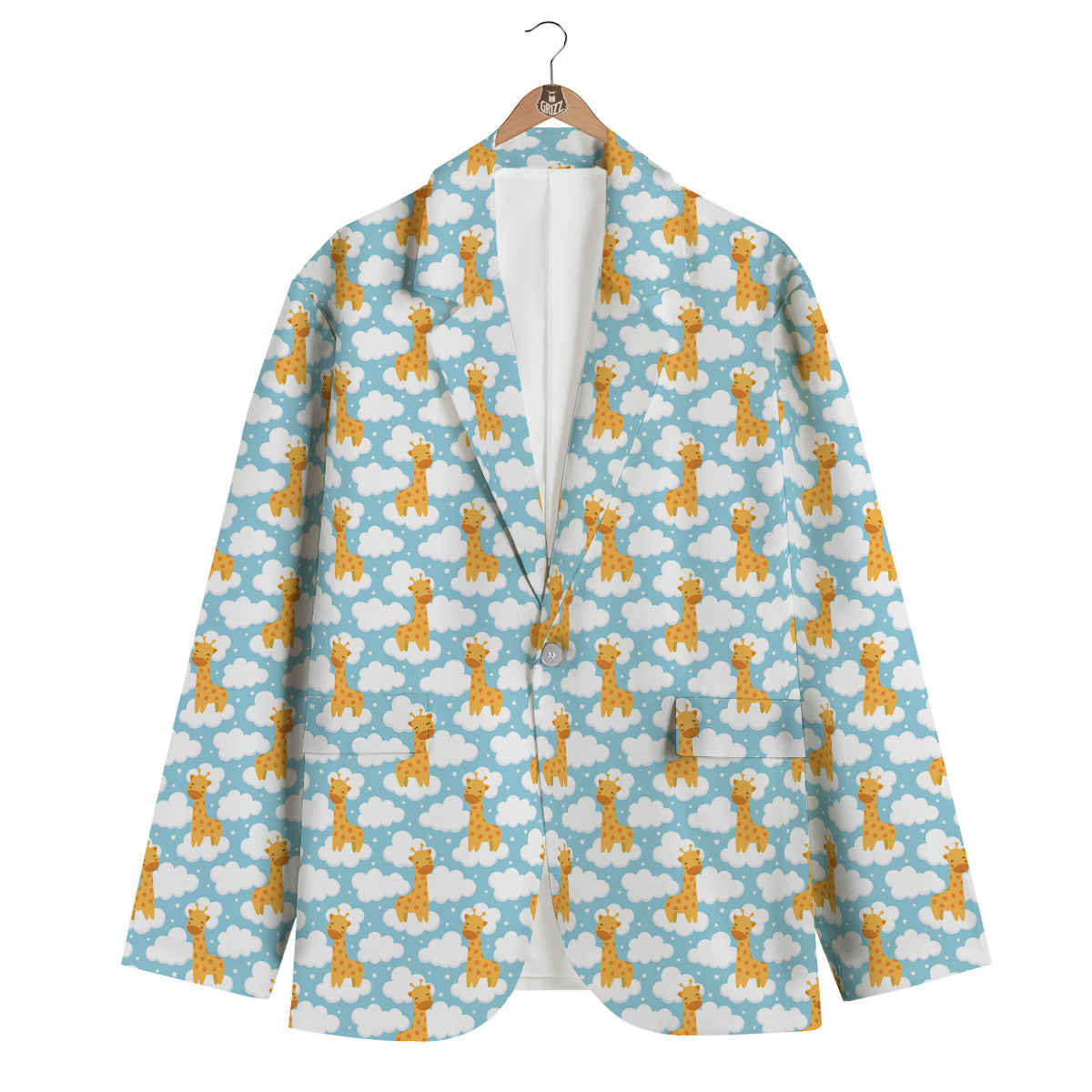 Giraffe Cute Cartoon Print Pattern Men's Blazer-grizzshop
