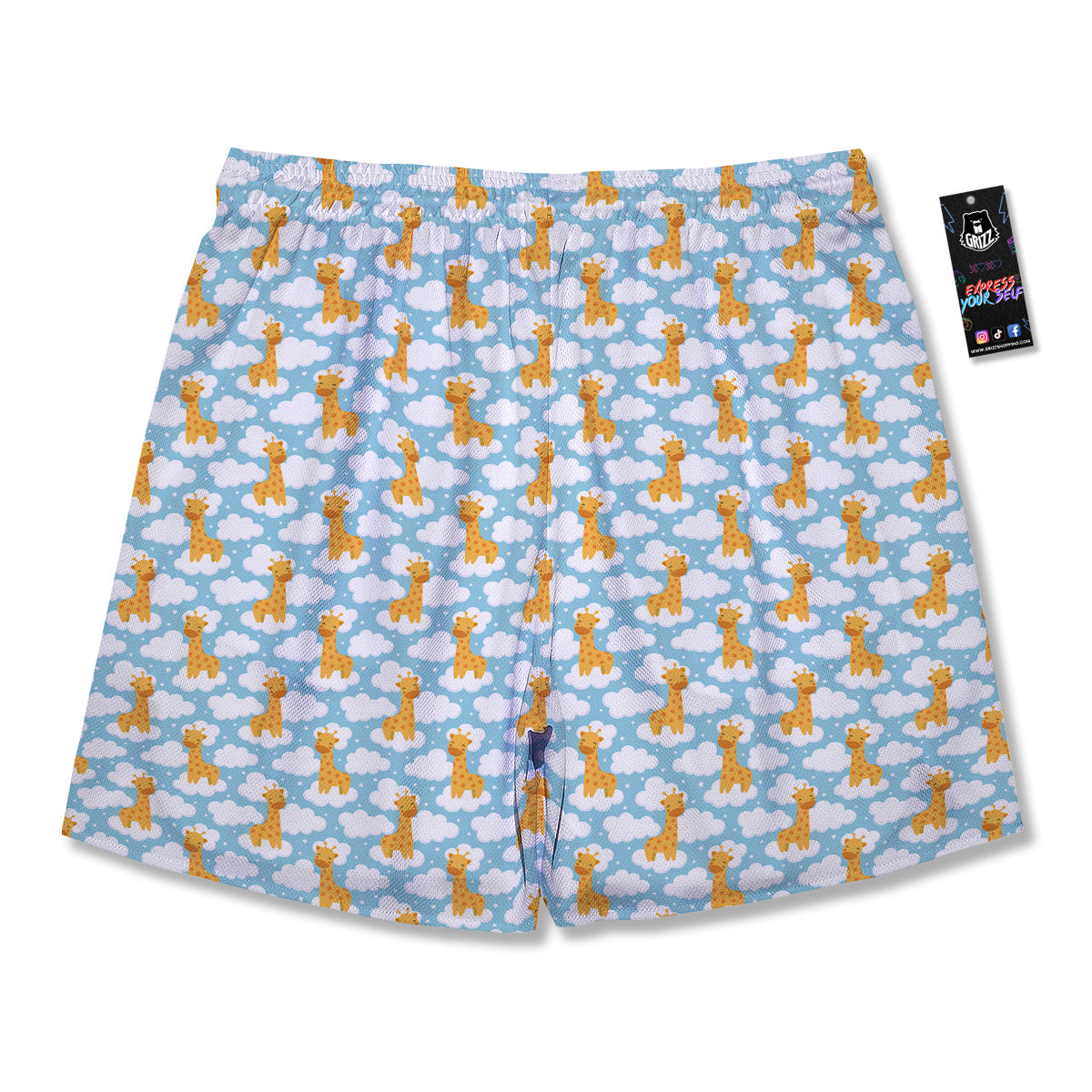 Giraffe Cute Cartoon Print Pattern Men's Running Shorts-grizzshop