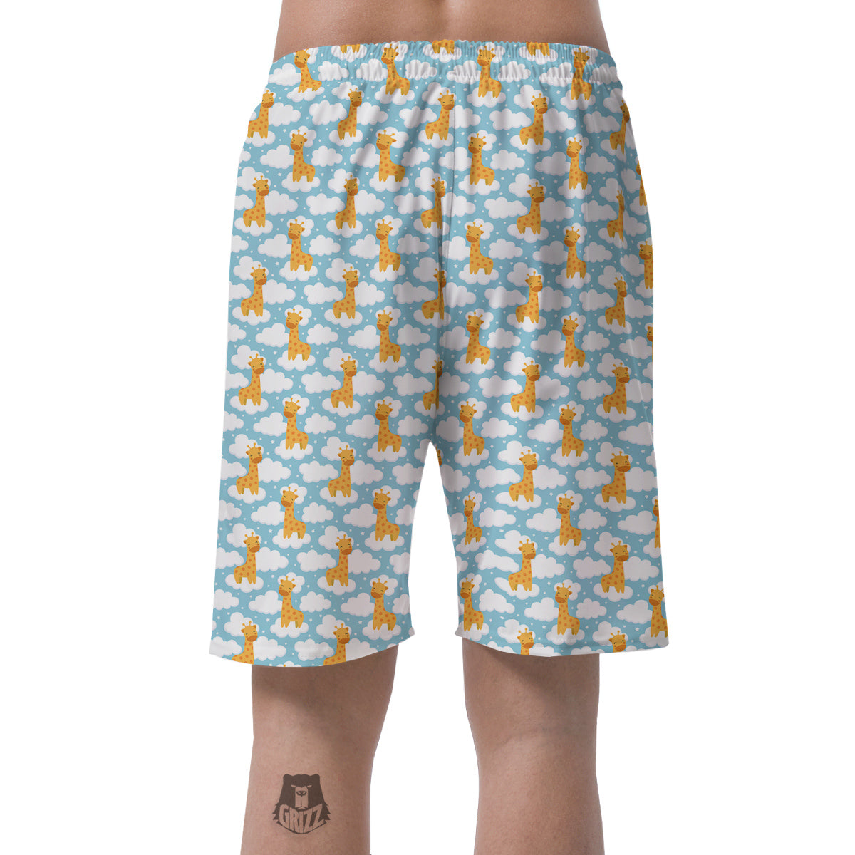 Giraffe Cute Cartoon Print Pattern Men's Shorts-grizzshop