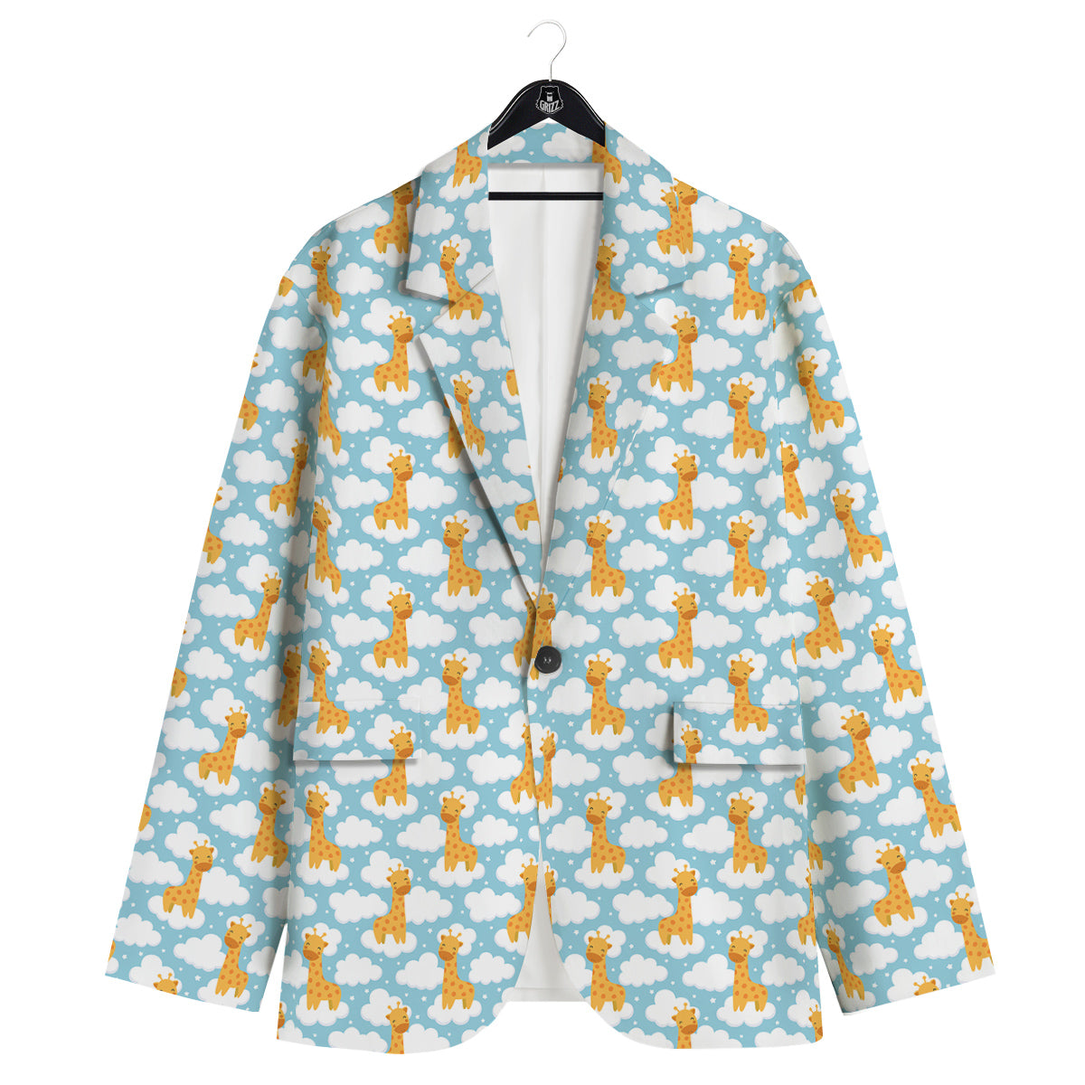 Giraffe Cute Cartoon Print Pattern Men's Sport Coat-grizzshop